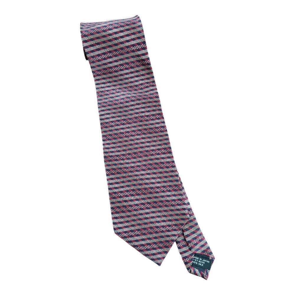 Jhane Barnes mens neck tie 100% silk red blue white stripes